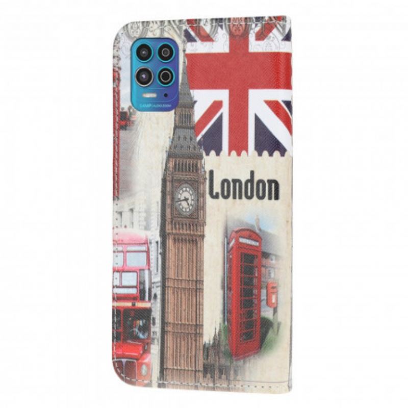 Capa Folio Para Moto G100 Vida Em Londres