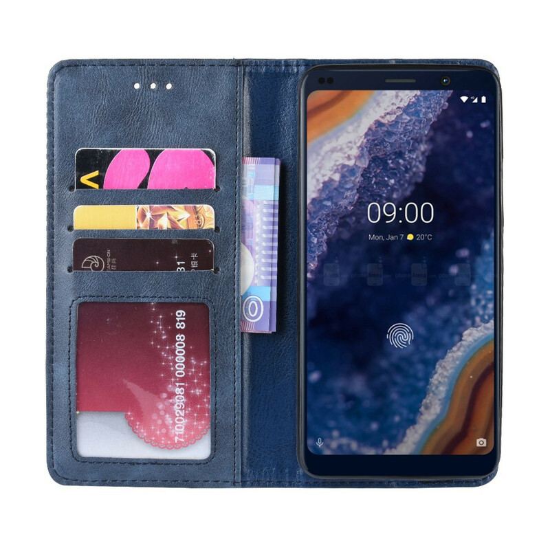 Capa De Celular Para Nokia 9 PureView Flip Efeito Couro Vintage Estilizado