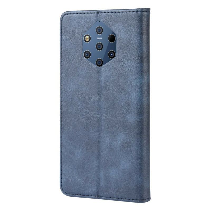 Capa De Celular Para Nokia 9 PureView Flip Efeito Couro Vintage Estilizado