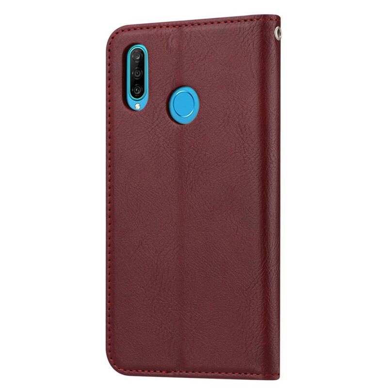 Capa De Celular Para Huawei P40 Lite E Flip Titular De Cartão De Couro Sintético