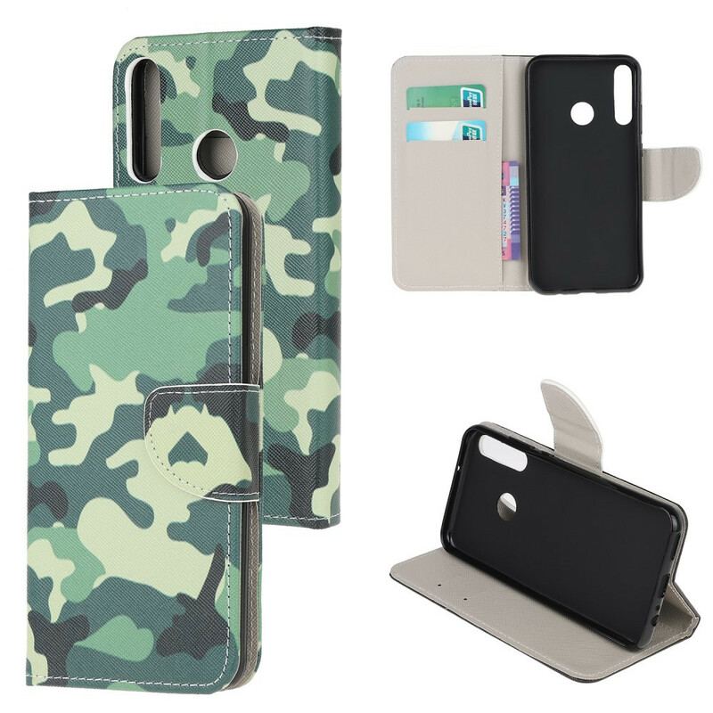 Capa De Couro Para Huawei P40 Lite E Camuflagem Militar