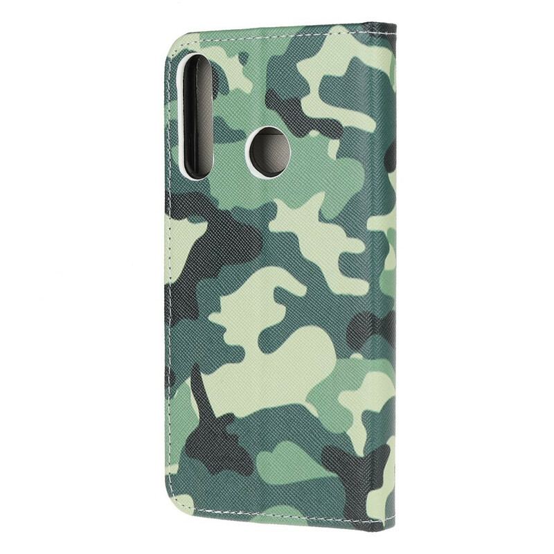 Capa De Couro Para Huawei P40 Lite E Camuflagem Militar