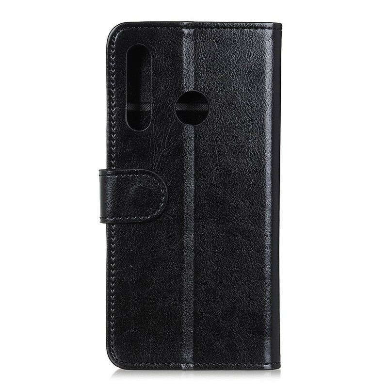 Capa De Couro Para Huawei P40 Lite E Refinamento De Couro Sintético