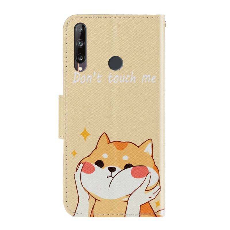 Capa Em Pele Para Huawei P40 Lite E De Cordão Gato Não Me Toque Com Alça