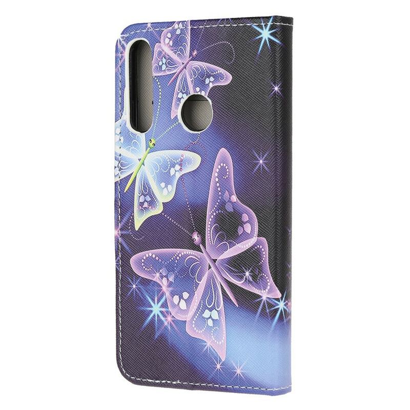 Capa Flip Para Huawei P40 Lite E Borboletas E Flores