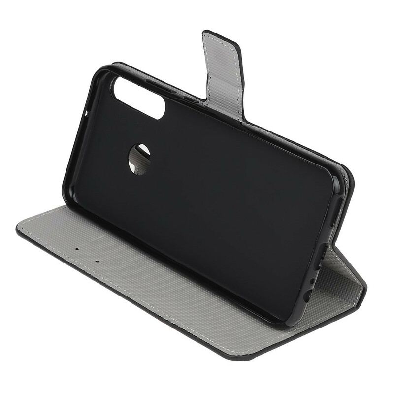 Capa Flip Para Huawei P40 Lite E Coruja Adormecida