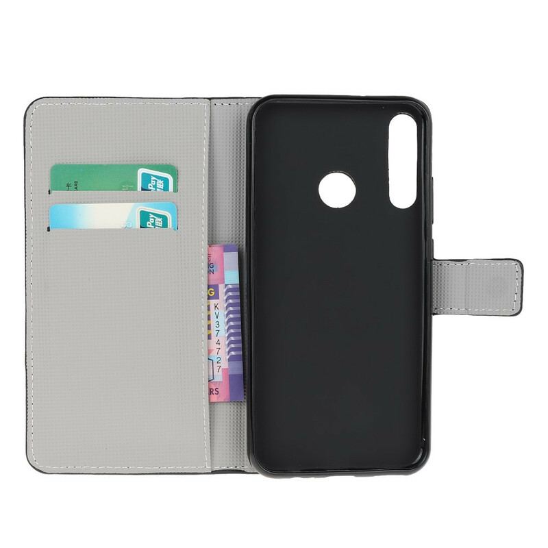 Capa Flip Para Huawei P40 Lite E Coruja Adormecida