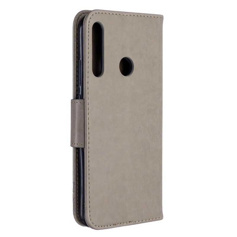 Capa Flip Para Huawei P40 Lite E De Couro Borboletas E Aba Oblíqua