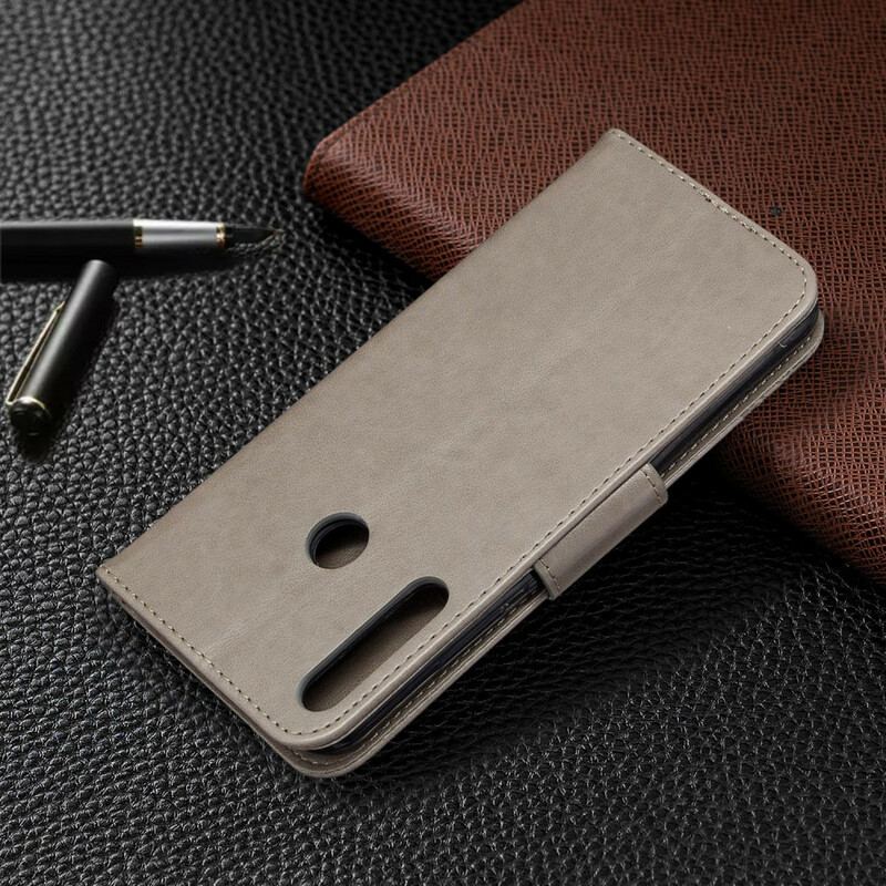 Capa Flip Para Huawei P40 Lite E De Couro Borboletas E Aba Oblíqua