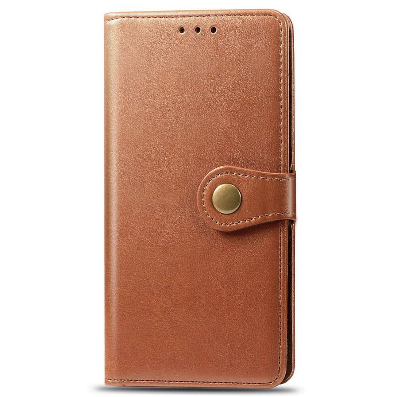 Capa Flip Para Huawei P40 Lite E Couro Falso E Fecho Vintage