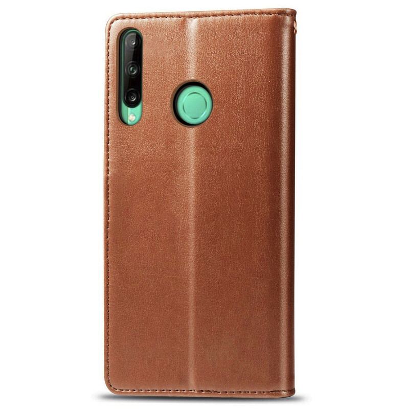 Capa Flip Para Huawei P40 Lite E Couro Falso E Fecho Vintage