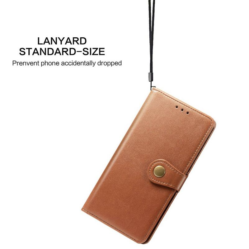 Capa Flip Para Huawei P40 Lite E Couro Falso E Fecho Vintage