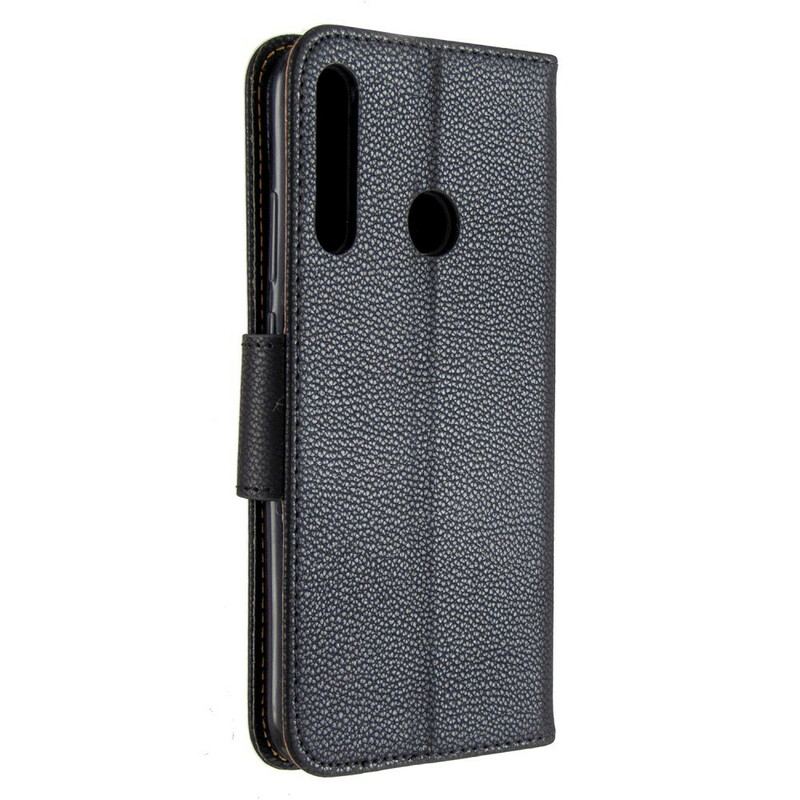 Capa Flip Para Huawei P40 Lite E De Couro Lichia Rabat Oblíqua