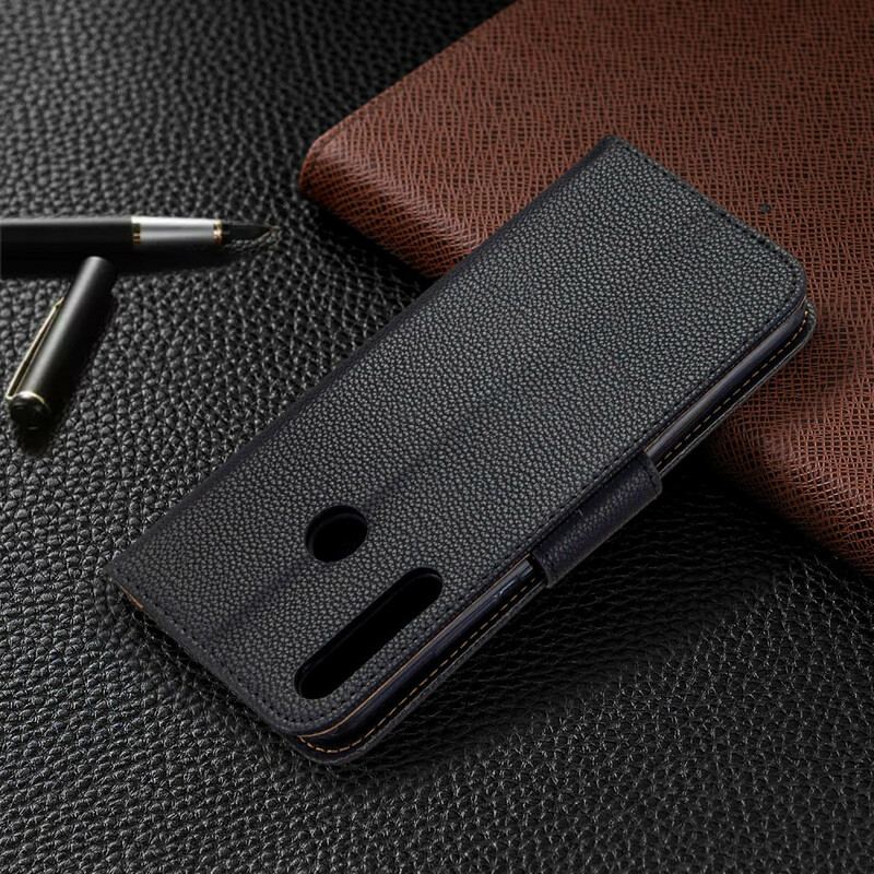 Capa Flip Para Huawei P40 Lite E De Couro Lichia Rabat Oblíqua