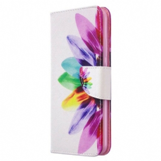 Capa Folio Para Huawei P40 Lite E Flor Aquarela