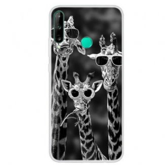 Capa Para Huawei P40 Lite E Girafas Com Óculos