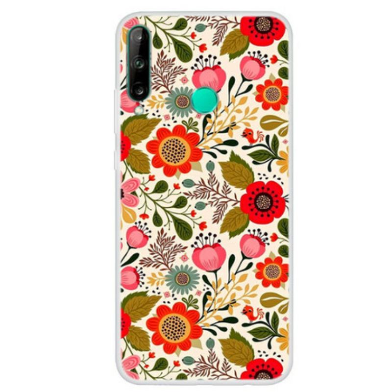 Capa Para Huawei P40 Lite E Tapeçaria Floral