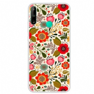 Capa Para Huawei P40 Lite E Tapeçaria Floral