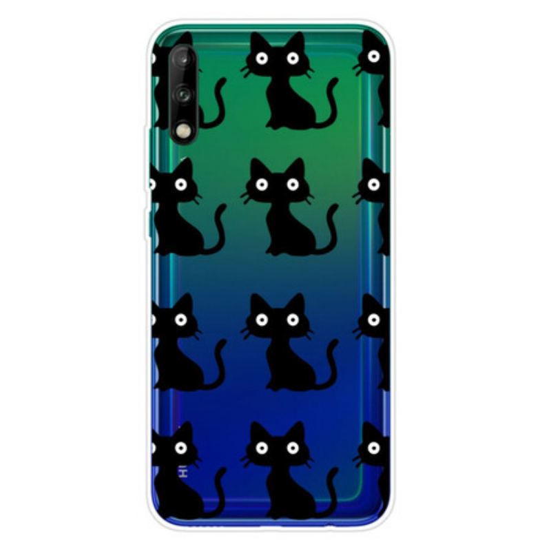 Capa Para Huawei P40 Lite E Vários Gatos Pretos