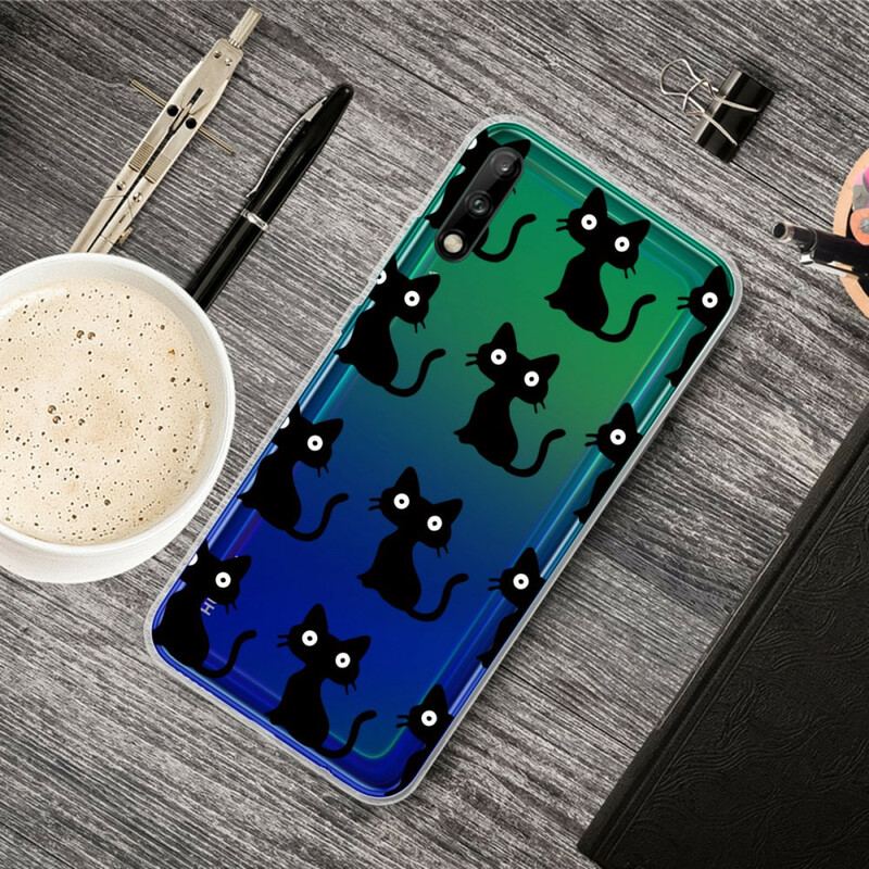 Capa Para Huawei P40 Lite E Vários Gatos Pretos