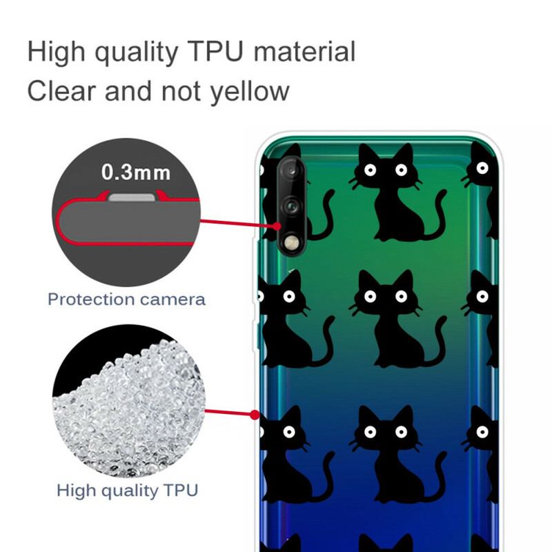 Capa Para Huawei P40 Lite E Vários Gatos Pretos