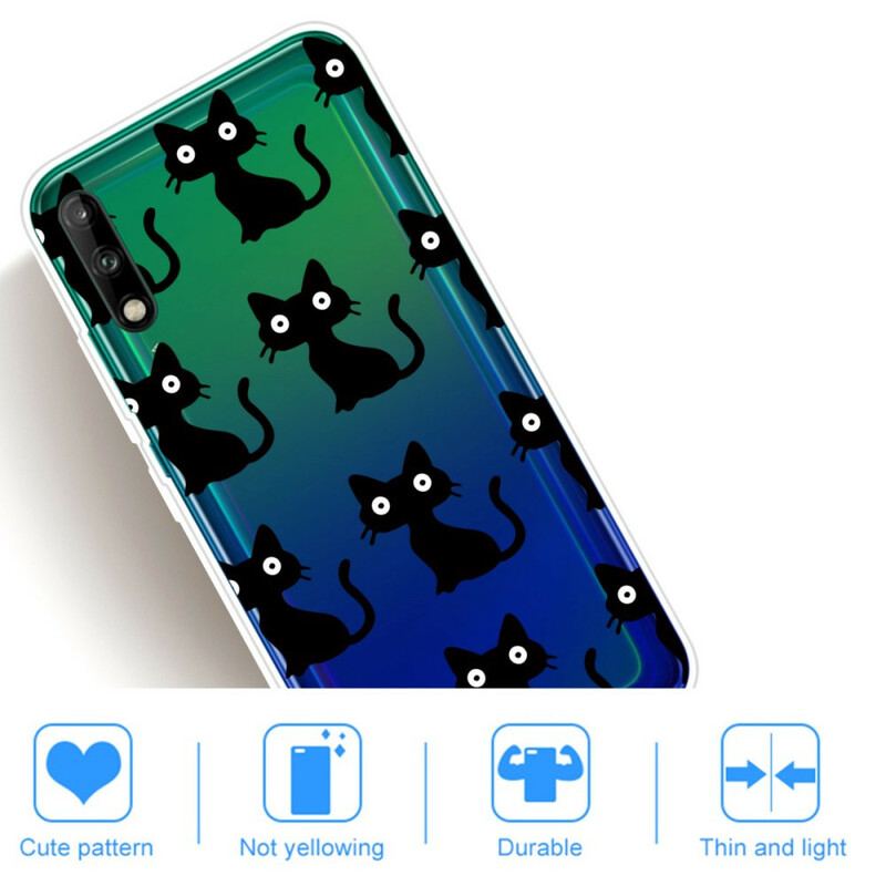 Capa Para Huawei P40 Lite E Vários Gatos Pretos