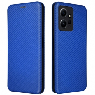 Capa De Celular Para Xiaomi Redmi Note 12 4G Flip Fibra De Carbono