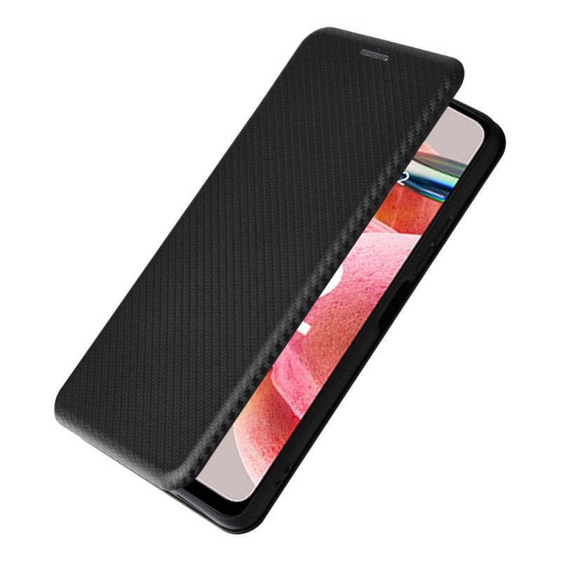 Capa De Celular Para Xiaomi Redmi Note 12 4G Flip Fibra De Carbono