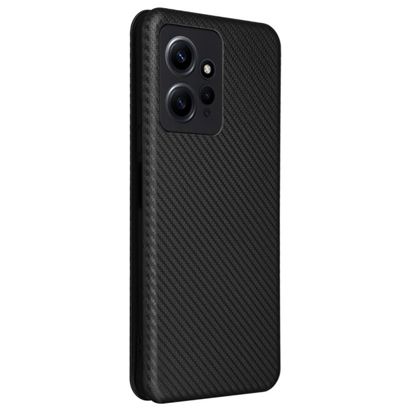 Capa De Celular Para Xiaomi Redmi Note 12 4G Flip Fibra De Carbono