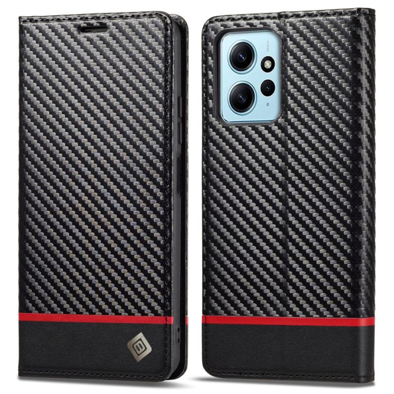 Capa De Celular Para Xiaomi Redmi Note 12 4G Flip Fibra De Carbono Lc.imeeke