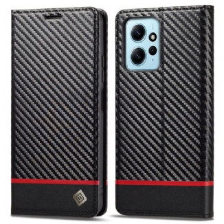 Capa De Celular Para Xiaomi Redmi Note 12 4G Flip Fibra De Carbono Lc.imeeke