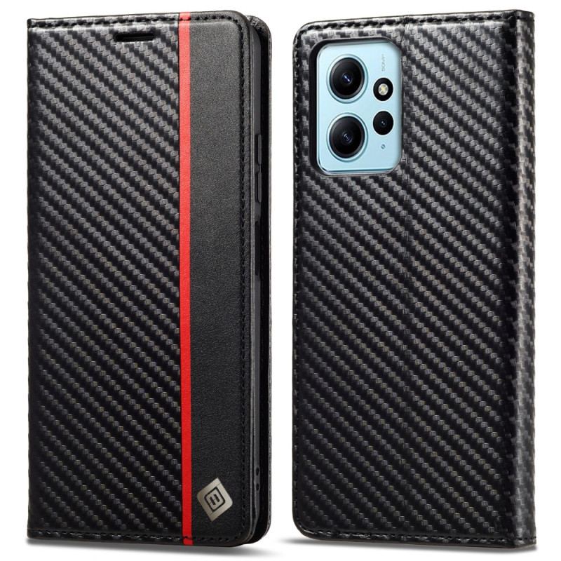 Capa De Celular Para Xiaomi Redmi Note 12 4G Flip Fibra De Carbono Lc.imeeke