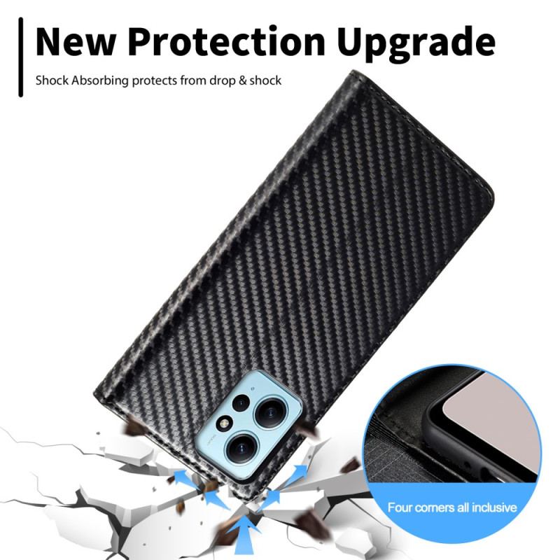 Capa De Celular Para Xiaomi Redmi Note 12 4G Flip Fibra De Carbono Lc.imeeke