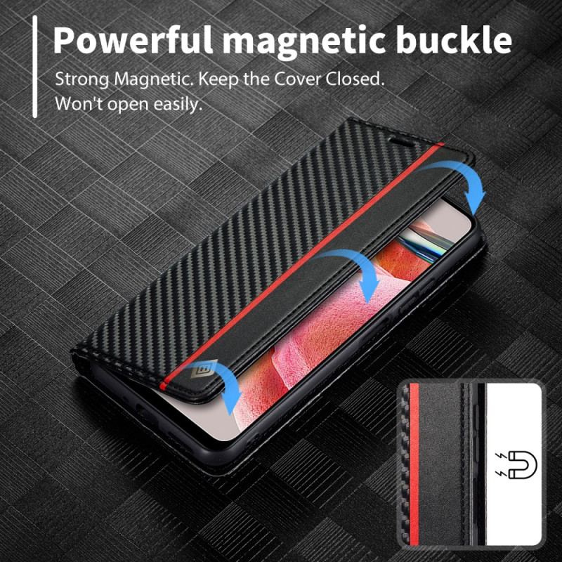 Capa De Celular Para Xiaomi Redmi Note 12 4G Flip Fibra De Carbono Lc.imeeke