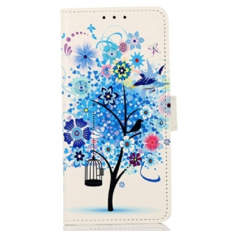 Capa De Couro Para Xiaomi Redmi Note 12 4G Árvore Com Folhagem Colorida