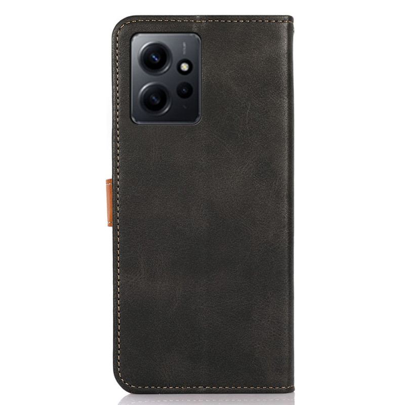 Capa De Couro Para Xiaomi Redmi Note 12 4G Com Alça Khazneh