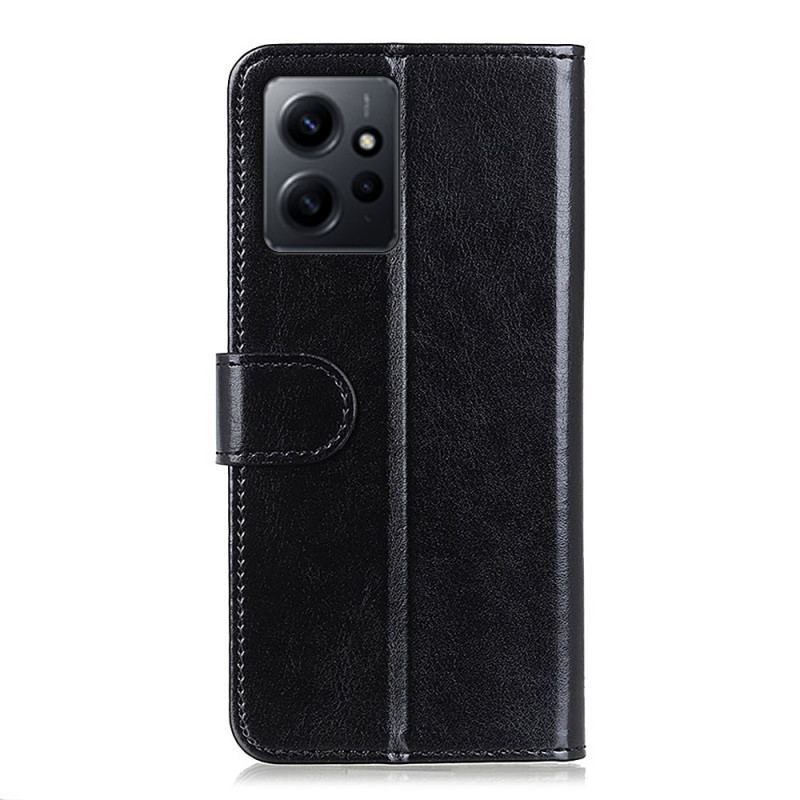 Capa De Couro Para Xiaomi Redmi Note 12 4G Couro Envernizado Falso