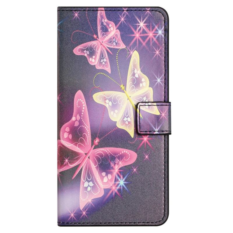 Capa De Couro Para Xiaomi Redmi Note 12 4G Lindas Borboletas