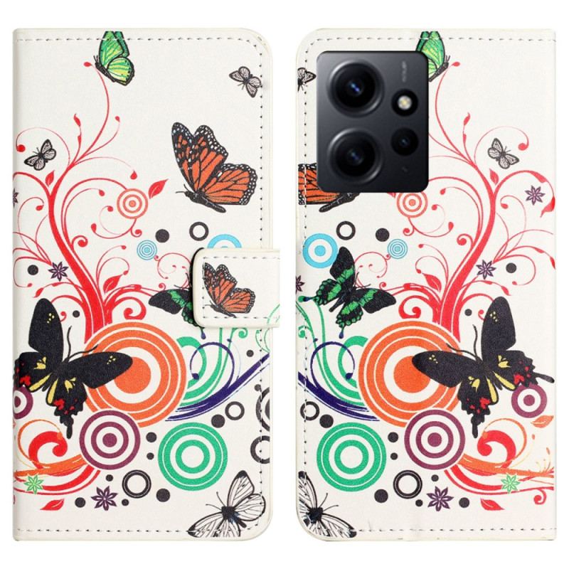 Capa De Couro Para Xiaomi Redmi Note 12 4G Lindas Borboletas