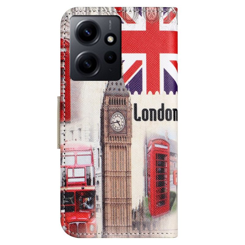 Capa De Couro Para Xiaomi Redmi Note 12 4G Vida Em Londres