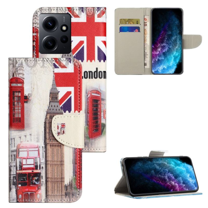 Capa De Couro Para Xiaomi Redmi Note 12 4G Vida Em Londres