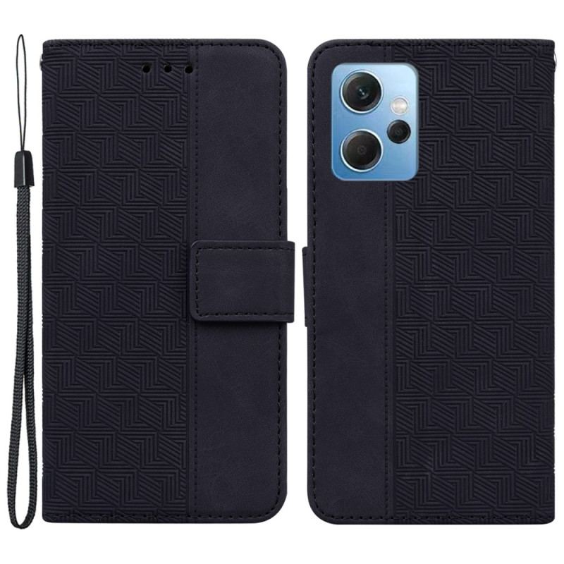 Capa Em Pele Para Xiaomi Redmi Note 12 4G De Cordão Padrão De Tiras