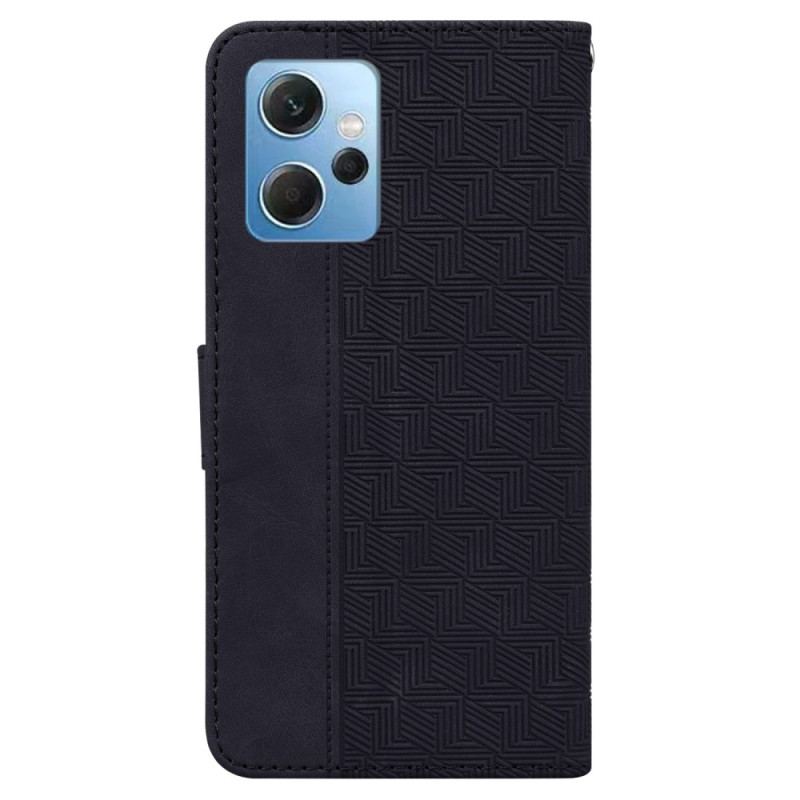 Capa Em Pele Para Xiaomi Redmi Note 12 4G De Cordão Padrão De Tiras