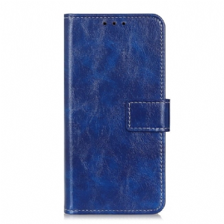 Capa Em Pele Para Xiaomi Redmi Note 12 4G Envernizado Com Costuras Visíveis