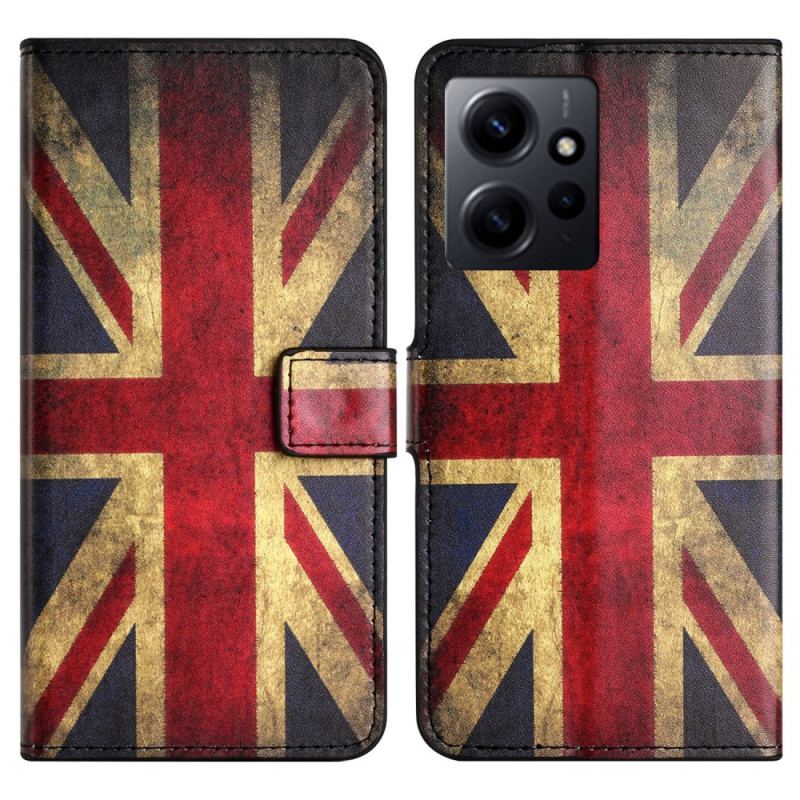 Capa Flip Para Xiaomi Redmi Note 12 4G Bandeira Inglesa