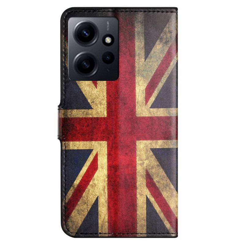 Capa Flip Para Xiaomi Redmi Note 12 4G Bandeira Inglesa