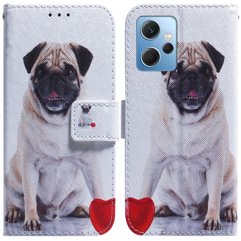 Capa Flip Para Xiaomi Redmi Note 12 4G Cachorro Pug