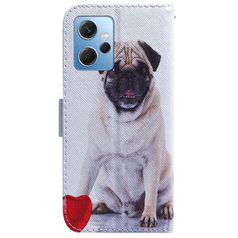 Capa Flip Para Xiaomi Redmi Note 12 4G Cachorro Pug