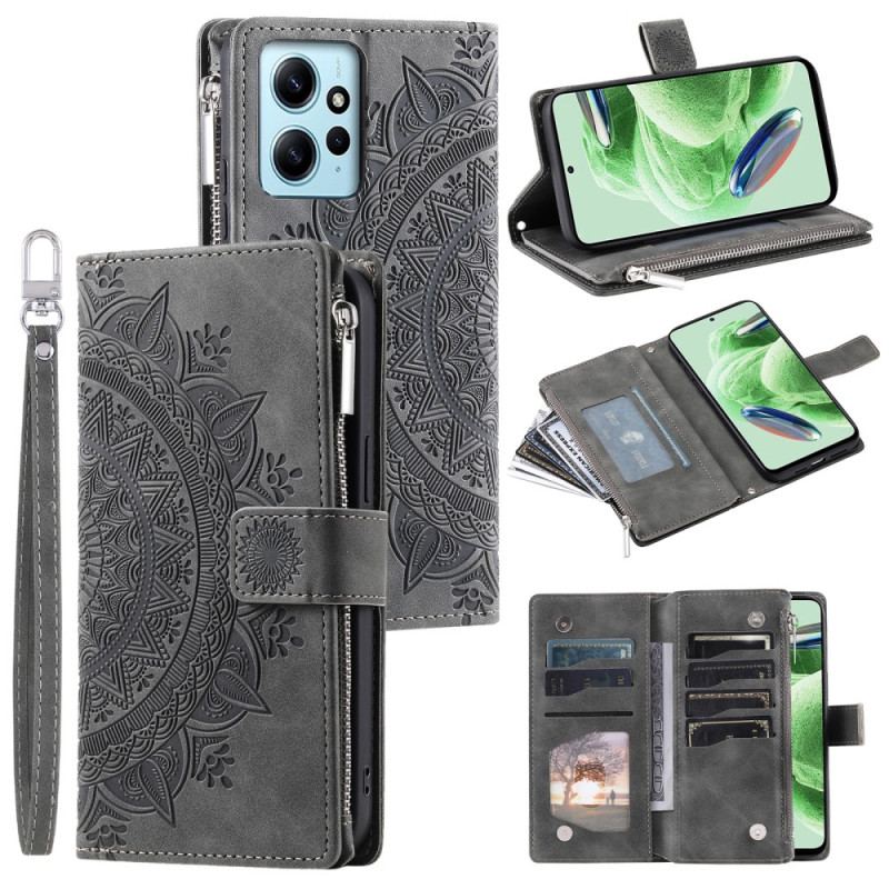 Capa Flip Para Xiaomi Redmi Note 12 4G Com Bolsa Mandala