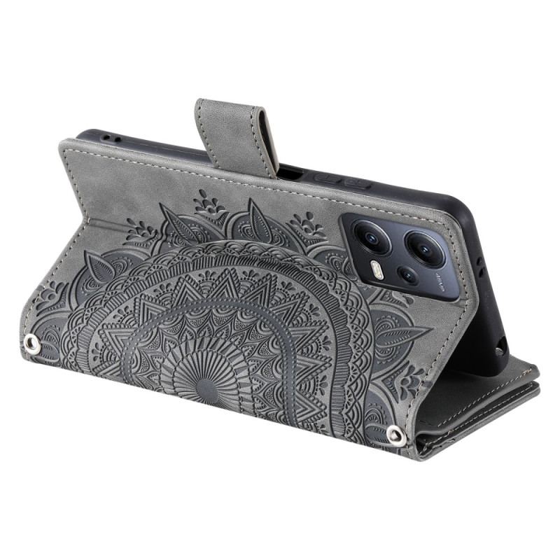 Capa Flip Para Xiaomi Redmi Note 12 4G Com Bolsa Mandala